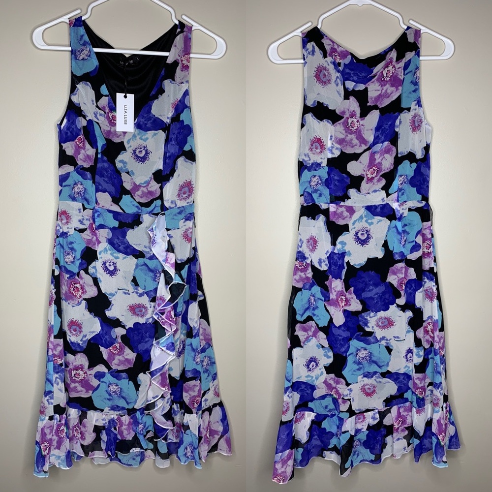 ModCloth Liza Luxe Floral Print Chiffon Dress
